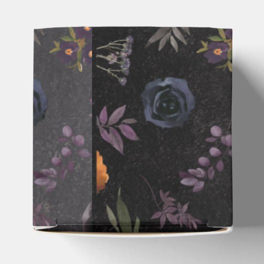 Donker Herfst Bloemen gepersonaliseerde bruiloft Bedankdoosjes (Bovenkant)