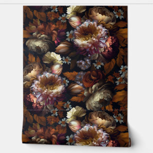 Donker herfst  Moody Florals Gothic Tuin 1 Behang