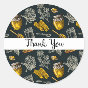 Donker Honing Bijenkorf Biologisch Rustiek Ronde Sticker