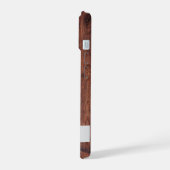 donker hout en modern gepersonaliseerd iPhone 15 case (Linkerkant)