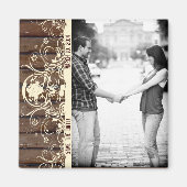 Donker Hout Foto Save the Date Magnet (Voorkant)