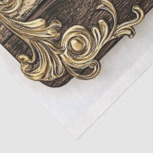Donker Hout, Gouden Scroll Verfraaiing AN4 Decoupa Tissuepapier (Detail)