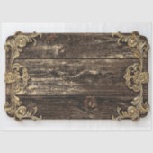 Donker Hout, Gouden Scroll Verfraaiing AN4 Decoupa Tissuepapier (Voorkant)