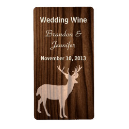 Donker Hout Herten Wild Life Mini Wijn Labels
