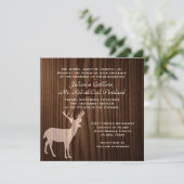 Donker Hout Herten Wild Life Uitnodiging voor brui (Staand voorkant)