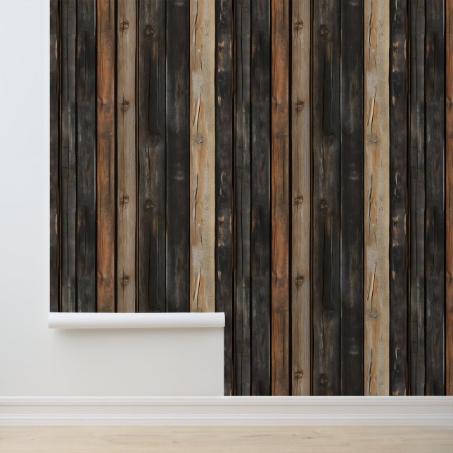 Donker Hout Patroon Behang (Applicatie)