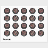 Donker hout schattig hond kat Halloween party uitn Ronde Sticker (Vel)