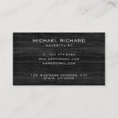 Donker Hout Staal Schaar Hair Stylist Professional Visitekaartje (Achterkant)