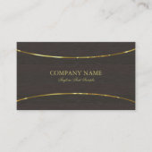 Donker hout textuur gouden streep accenten visitekaartje (Voorkant)