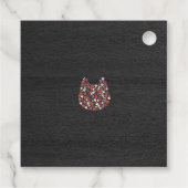 Donker houtachtig schattig hondje Halloween feestu Bedankjes Labels (Achterkant)