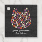 Donker houtachtig schattig hondje Halloween feestu Bedankjes Labels (Voorkant)