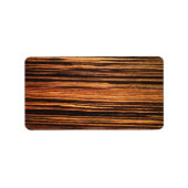 Donker houten fineer etiket (Voorkant)