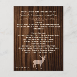Donker Houten Herten Landelijke Trouwtafel Menu