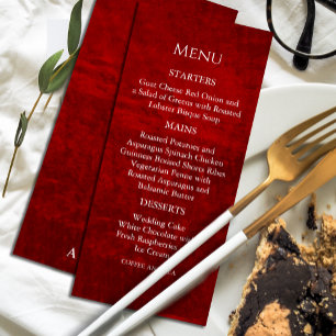 Donker Humeur Koninklijk Rood met Krassen Menu Kaart