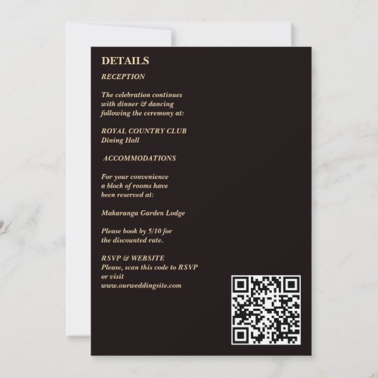 Donker humeurig  alles in één bruiloft kaart (Achterkant)