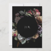 Donker humeurig bruiloft paarse bloemen zwart goud kaart (Achterkant)