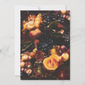 Donker humeurig elegante bordeaux fruit bruiloft kaart (Achterkant)