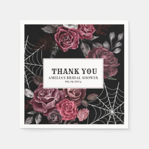 Donker humeurig gotisch bloemenzwart Vrijgezellenf Servet