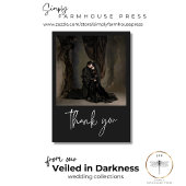 Donker humeurig minimale foto bruiloft bedankkaart