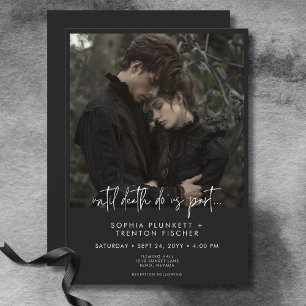 Donker humeurig minimale foto bruiloft kaart