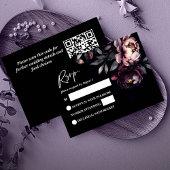 Donker humeurig noir elegante bruiloft RSVP-kaart Informatiekaartje