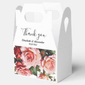 Donker humeurig roze en rode rozen bruiloft bedankdoosjes (Geopend)