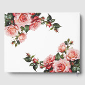 Donker humeurig roze en rode rozen bruiloft gastenboek (Achterkant)