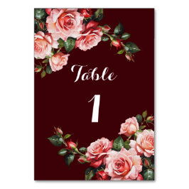 Donker humeurig roze en rode rozen kastanjebruin b kaart