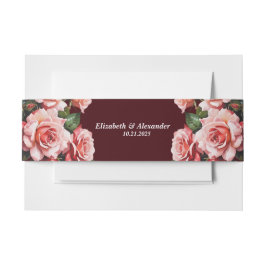 Donker humeurig roze en rode rozen kastanjebruin b uitnodigingen wikkel