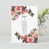 Donker humeurig roze en rode rozen zitkaart kaart (Staand voorkant)