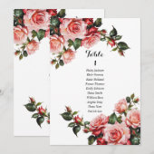 Donker humeurig roze en rode rozen zitkaart kaart (Voorkant / Achterkant)