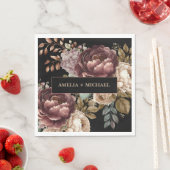 Donker humeurig waterverf bloemenbruiloftsfeest he servet (Insitu)