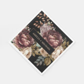 Donker humeurig waterverf bloemenbruiloftsfeest he servet (Hoek)