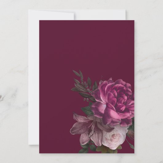 Donker humeurig Waterverf bloemenwinter herfst bru Kaart (Achterkant)