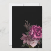 Donker humeurig Waterverf bloemenzwart Trouwen Kaart (Achterkant)