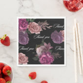 Donker humeurig waterverf bloemenzwart Vrijgezelle Servet (Insitu)