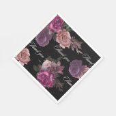 Donker humeurig waterverf bloemenzwart Vrijgezelle Servet (Hoek)