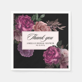 Donker humeurig waterverf bloemenzwart Vrijgezelle Servet