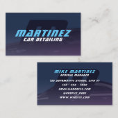 Donker indigo blauw automotive monogram visitekaartje (Voorkant / Achterkant)