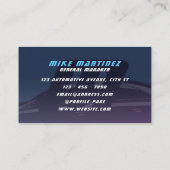 Donker indigo blauw automotive monogram visitekaartje (Achterkant)