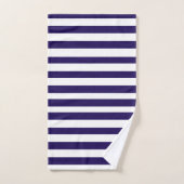 Donker indigo en wit strepenpatroon bad handdoek (Handdoek)