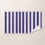 Donker indigo en wit strepenpatroon bad handdoek (Handdoek)