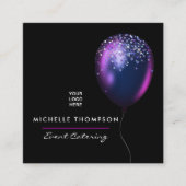 Donker Iridescent Ballonnen Evenementencoördinator Vierkante Visitekaartje (Voorkant)