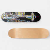 Donker is de nachtelijke Luminous Seattle Skyline Persoonlijk Skateboard (Horizontaal)
