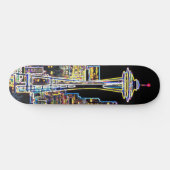 Donker is de nachtelijke Luminous Seattle Skyline Persoonlijk Skateboard (Horizontaal)