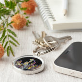 Donker is de nachtelijke Luminous Seattle Skyline Sleutelhanger (Zijkant)