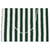 Donker jager groen en wit streep  groot cadeauzakje (Voorkant)
