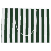 Donker jager groen en wit streep  groot cadeauzakje (Achterkant)