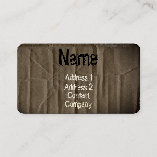 Donker Kartonnen Visitekaartje (Voorkant)