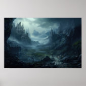 Donker Kasteellandschap - Fantasy Gotische Fort Wa Poster (Voorkant)